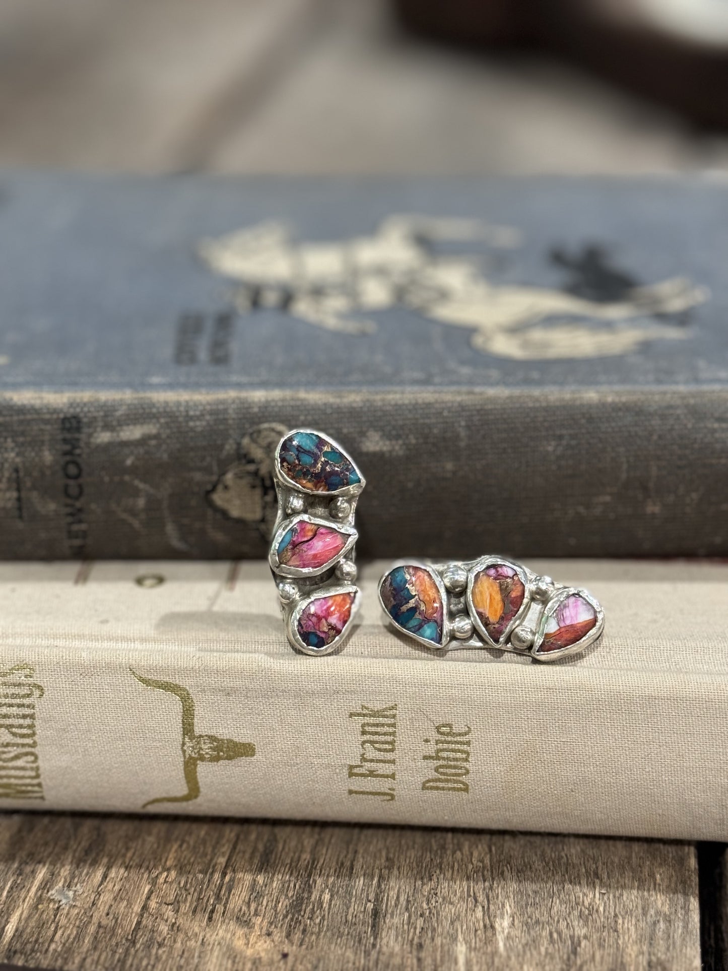 Pink Dahlia Cluster Earrings